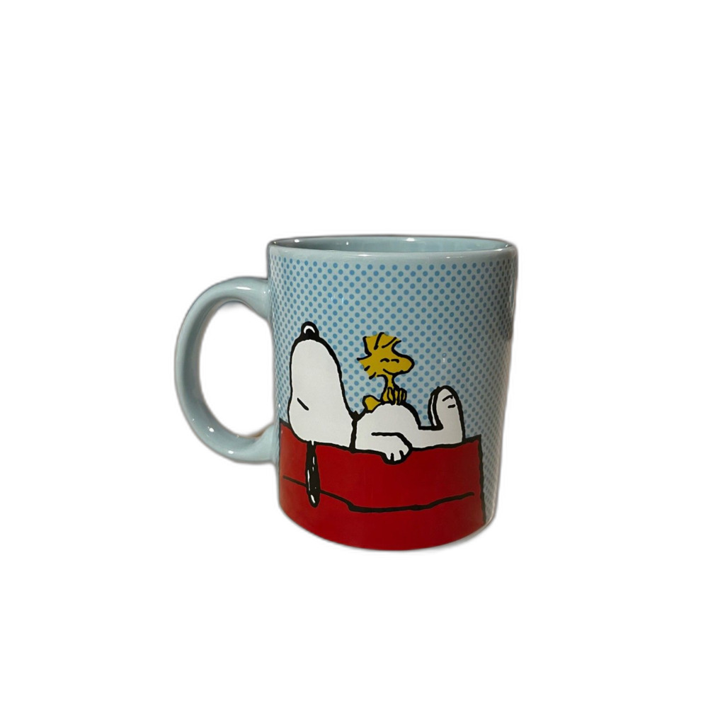 Snoopy Peanuts woodstock charles m schulz coffee mug light blue